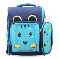 B-3192 KIDS SCHOOL BACK PACK NAVY TIGER/RABBIT 16INCH IR Default Title - MamasJan Toys