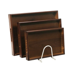 TRAY SET 3PC WOODEN DARK CHATAI HANDLE 8-4/9312 Default Title - MamasJan Crockery