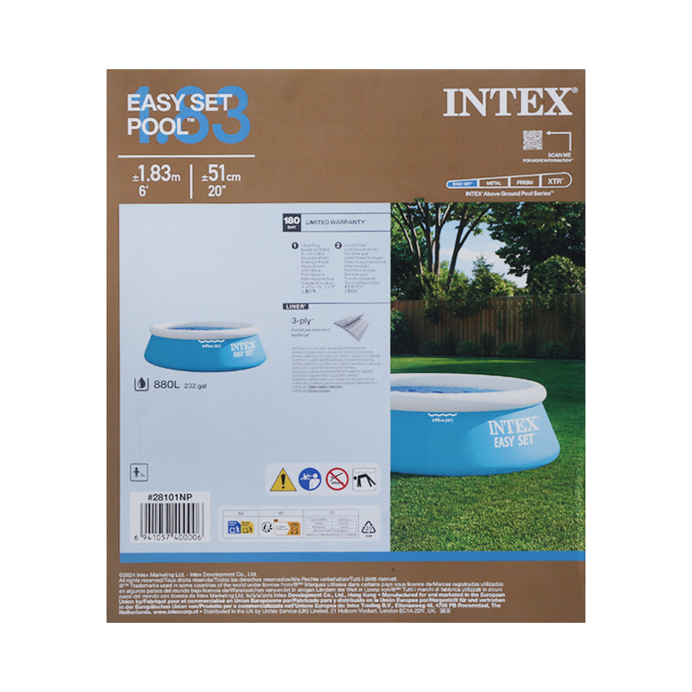 28101 INTEX SWIMMING EASY POOL 6FT X 20INCH Default Title - MamasJan Toys