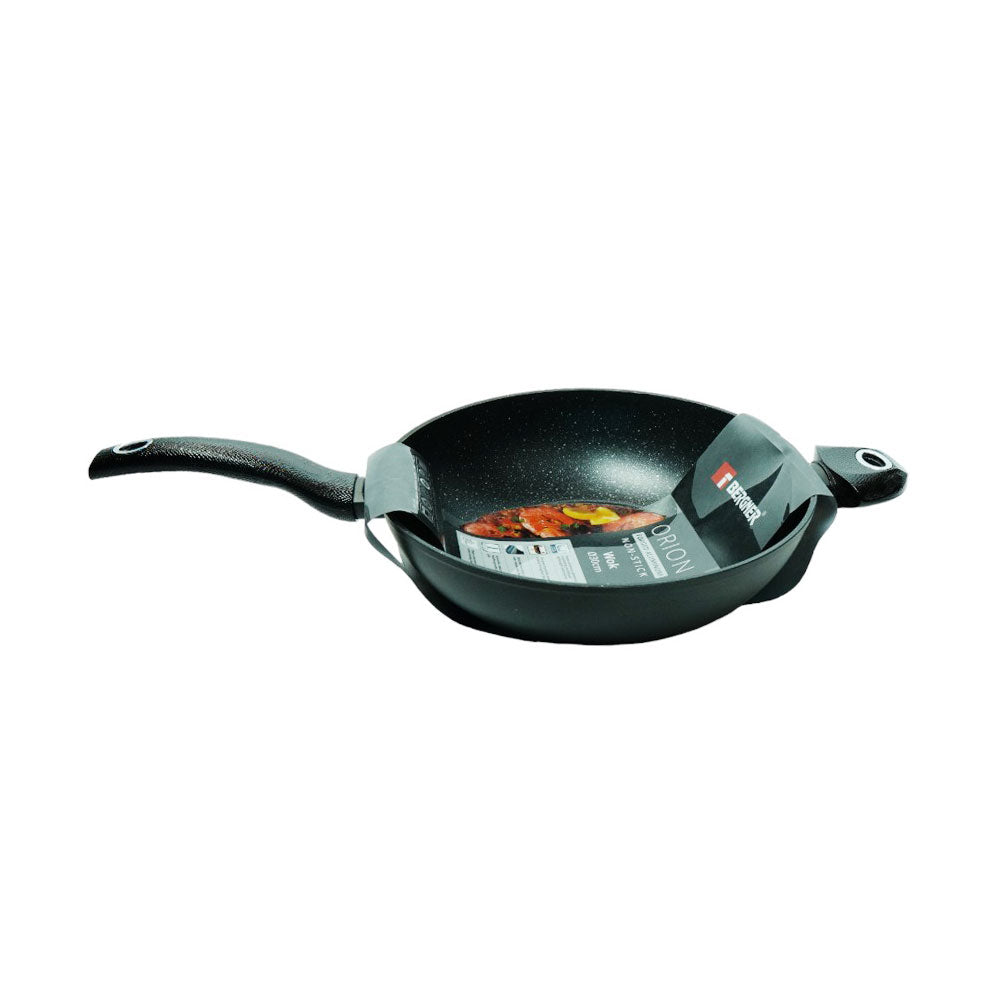 WOK BERGNER SINGLE HANDLE 30CM BG30066GY Default Title - MamasJan Crockery