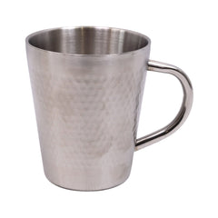 MUG STEEL SILVER 300 ML HAMMERED 28-2/8769 Default Title - MamasJan Crockery