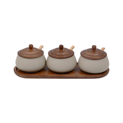 SUGAR POT SET 4 PCS PORCELAIN IR QX9/YY2580-3 Default Title - MamasJan Crockery
