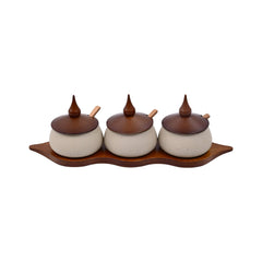 SUGAR POT SET 4 PCS PORCELAIN IR QX10/YY2581-3G Default Title - MamasJan Crockery