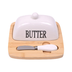 DISH BUTTER SET 3 PCS PORCELAIN IR QX25/ZY126-7 Default Title - MamasJan Crockery