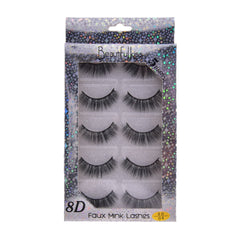 BEAUTIFUL KISS 8D EYE LASHES 5 PAIR IR E-7516 Default Title - MamasJan Makeup