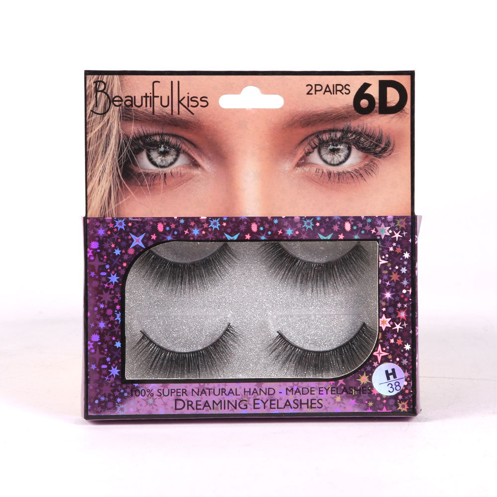 BEAUTIFUL KISS 6D EYE LASHES 2 PAIR PACK IR E-7494 Default Title - MamasJan Makeup