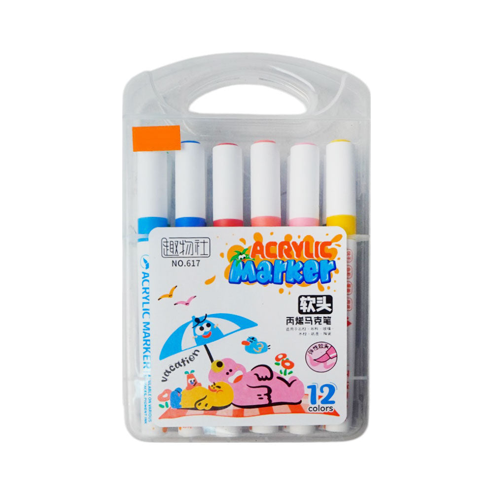 617-12 ACRYLIC MARKERS 12CLR Default Title - MamasJan Toys