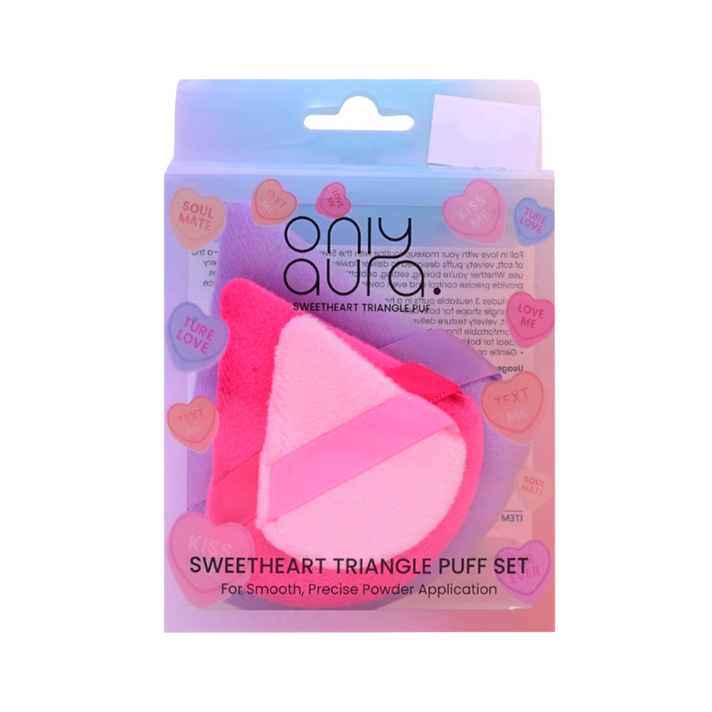 ONLY AURA SWEETHEART TRIANGULAR POWDER PUFF 3FP Default Title - MamasJan Makeup