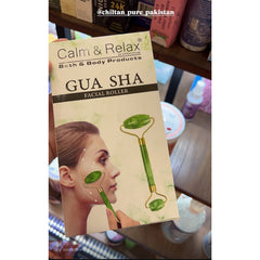 Jade Roller & Gua Sha for Facial - Reduce Puffiness & Wrinkles, Improve Skin's Elasticity, and Eliminate Toxins