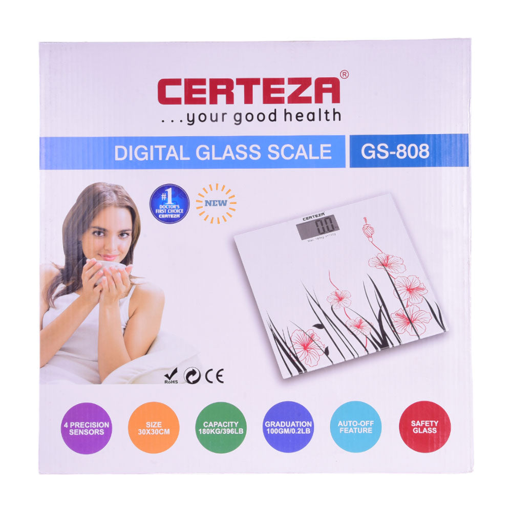 CERTEEZA BATROOM SCALE GLASS 180KG GS808 Default Title - MamasJan Electronics