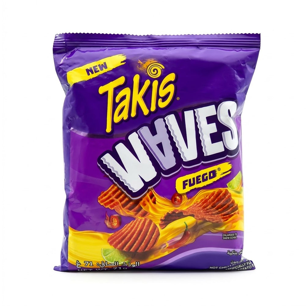 TAKIS CHIPS WAVES FUEGO HOT CHILI PEPPER & LIME 71 GM Default Title - MamasJan Grocery Food