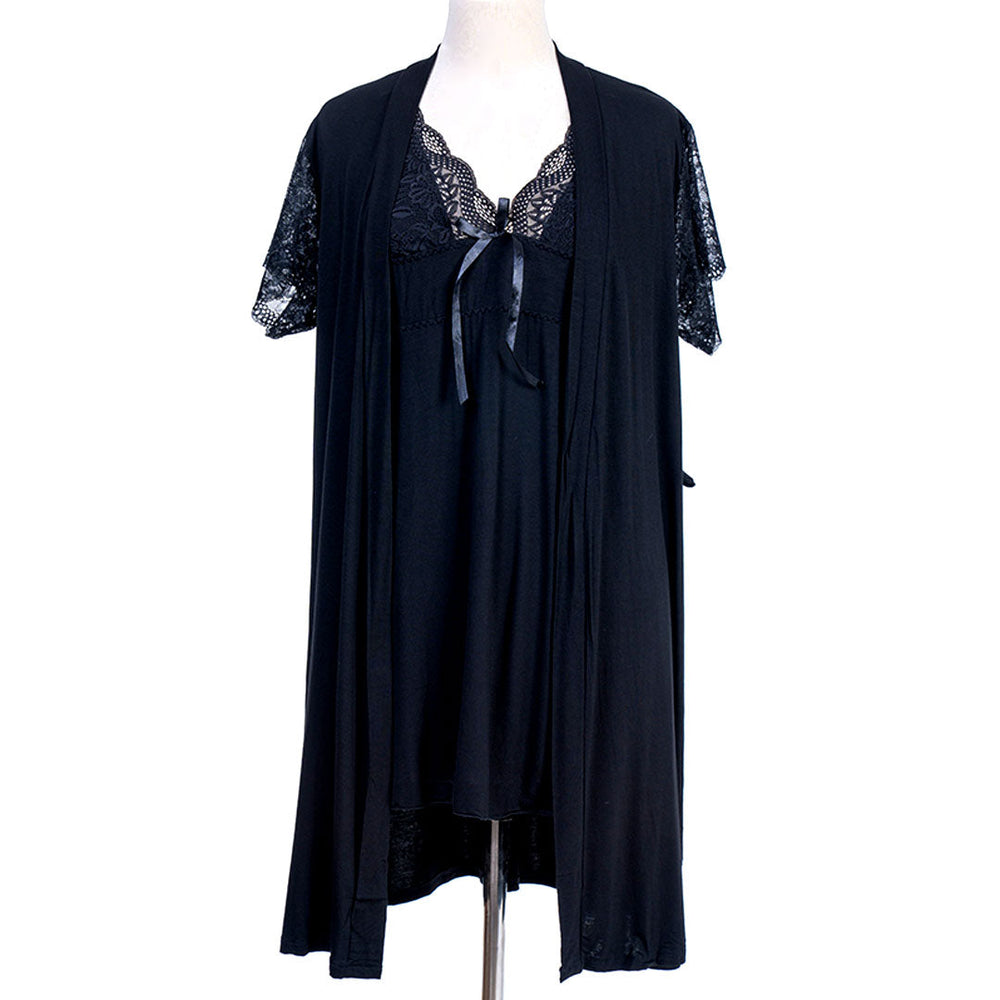 BELLEZA SHORT NIGHTY WITH ROBE 77003 BLACK / FREE - MamasJan Lingerie