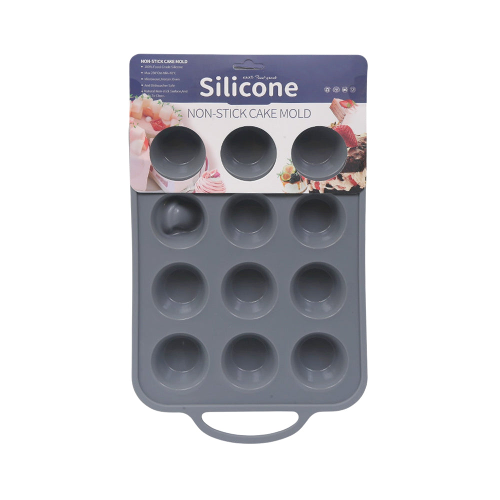 MUFFIN PAN 12 CUPS SILICONE IR YH1106/E104-107 Default Title - MamasJan Crockery