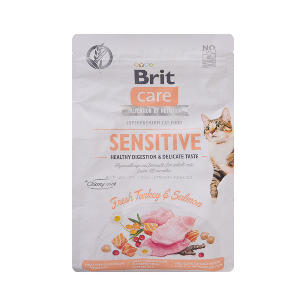 BRIT CARE CAT FOOD SENSITIVE FRESH TURKEY & SALMON 400 GM Default Title - MamasJan Grocery Nonfood