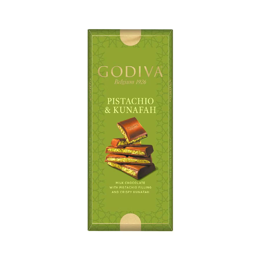 GODIVA CHOCOLATE BAR BELGIUM PISTACHIO & KUNAFAH 122 GM Default Title - MamasJan Grocery Food