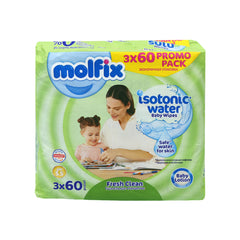 MOLFIX ISOTONIC WATER FRESH CLEAN WIPES 3 X 60 PCS BUNDLE P Default Title - MamasJan Grocery Nonfood