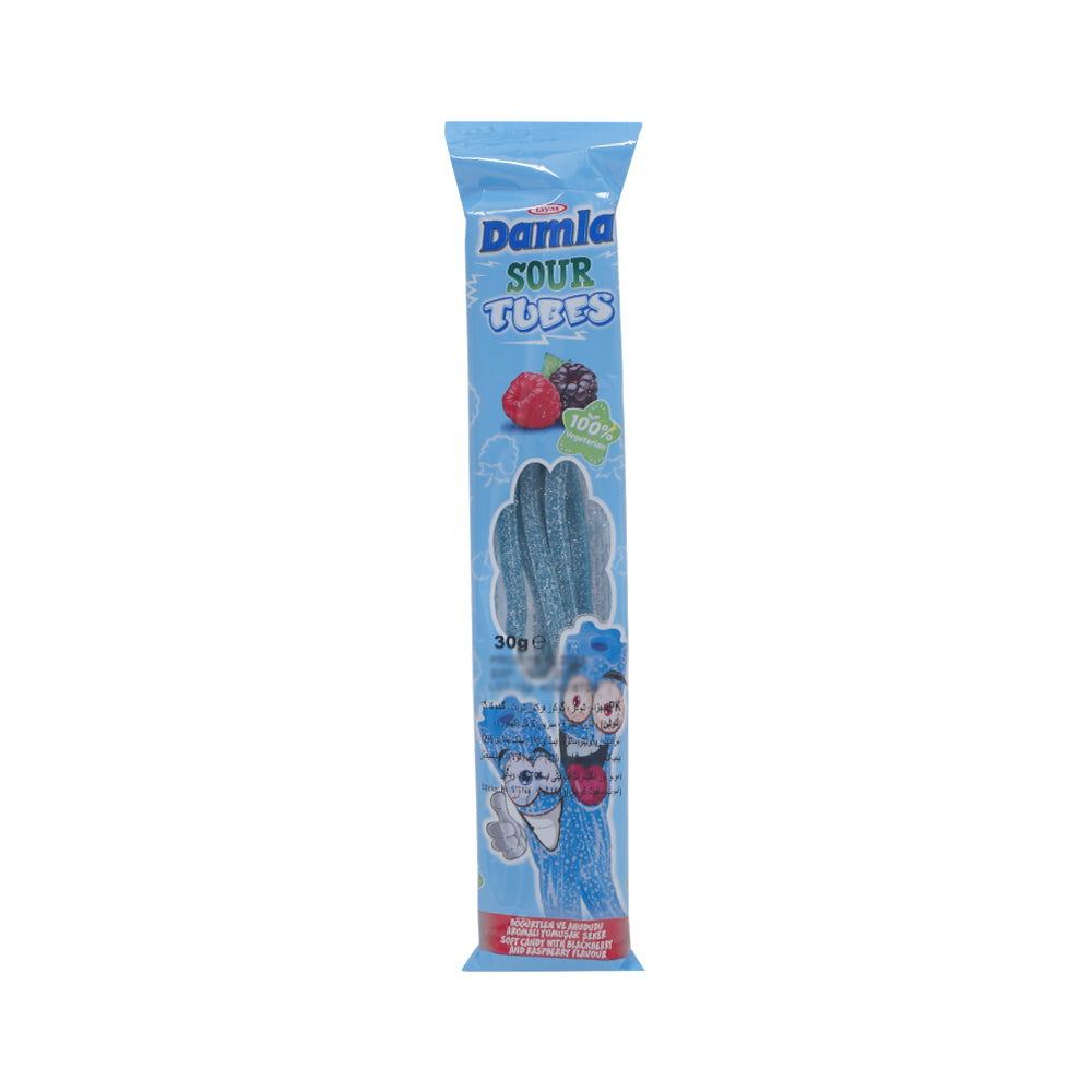 DAMLA SOUR TUBES BLACKBERRY & RESBERRY FLAVOUR 30 GM Default Title - MamasJan GroceryFoods