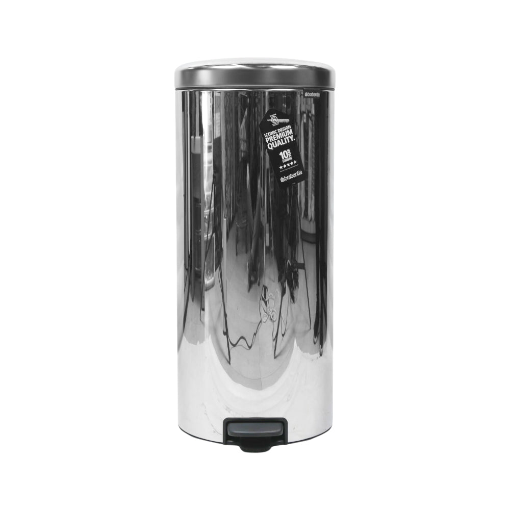 DUST BIN BRABANTIA 30 LTR 114366 BRILLIANT STEEL Default Title - MamasJan Crockery