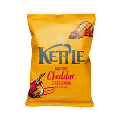 KETTLE CHIPS HONEY MATURE CHEDDAR CHEESE RED & ONION 130 GM Default Title - MamasJan Grocery Food