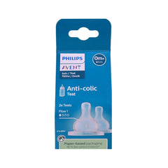 PHILIPS AVENT ANTI-COLIC SILCONE TEAT SCY761/02 0M+/1H PK2 Default Title - MamasJan Baby Maternity Care