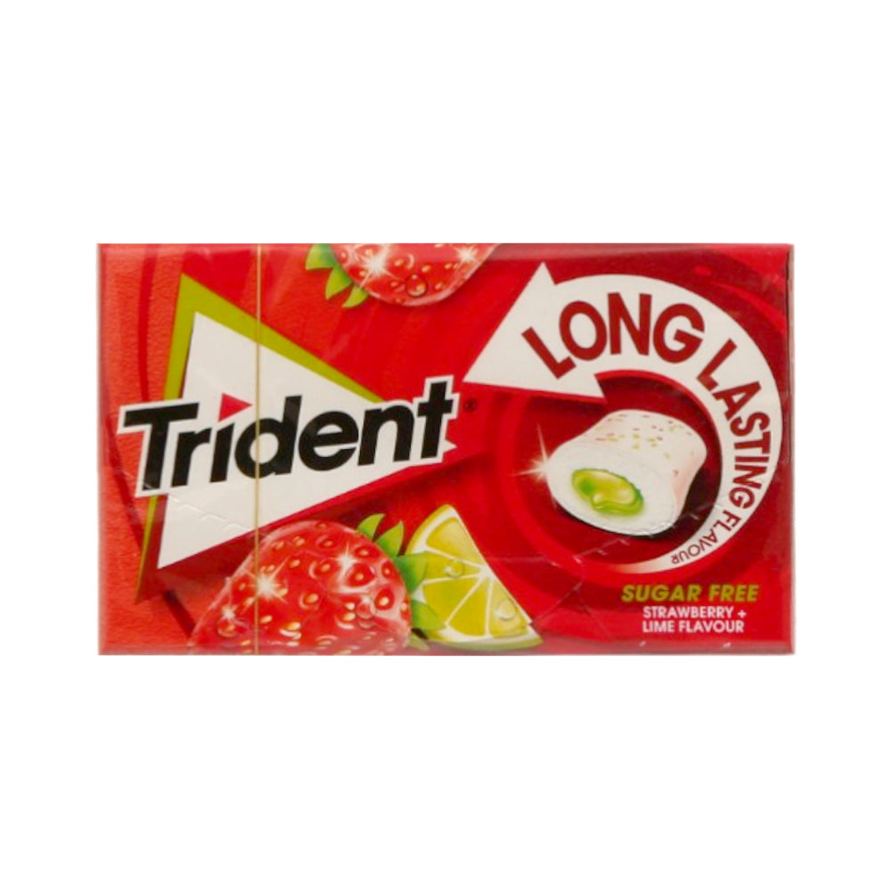 TRIDENT GUM STRAWBERRY SUGAR FREE 22 GM Default Title - MamasJan Grocery Food