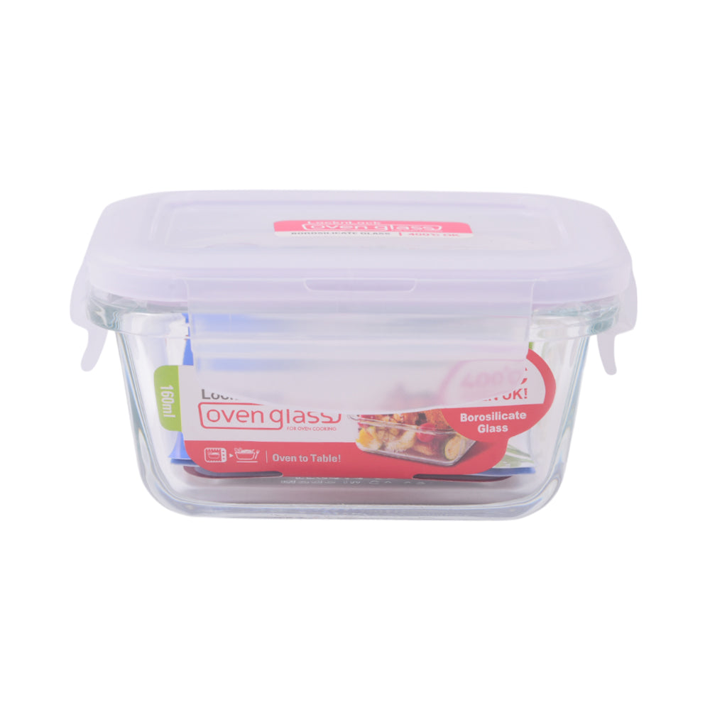 LOCK & LOCK BOROSEAL HEAT RESISTANT GLASS RECTANGLE 160ML-HL Default Title - MamasJan Crockery