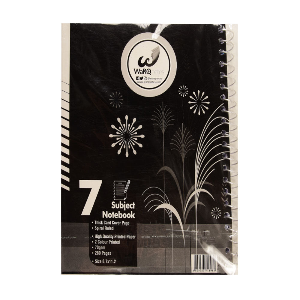 1207 WARQNOTES 7 SUBJECT NOTE BOOK RING Default Title - MamasJan Toys