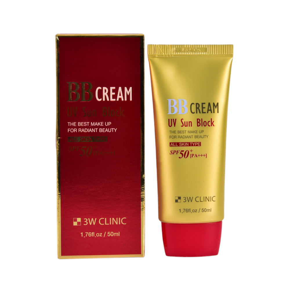 3W CLINIC - UV SUN BLOCK BB CREAM 50ML Default Title - MamasJan Makeup