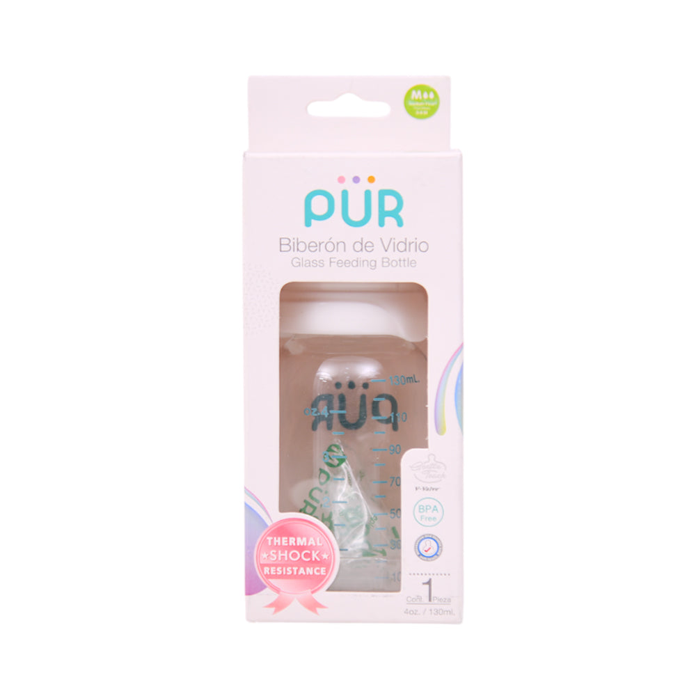 PUR GLASS FEEDING BOTTLE 1202 130 ML Default Title - MamasJan Grocery Nonfood