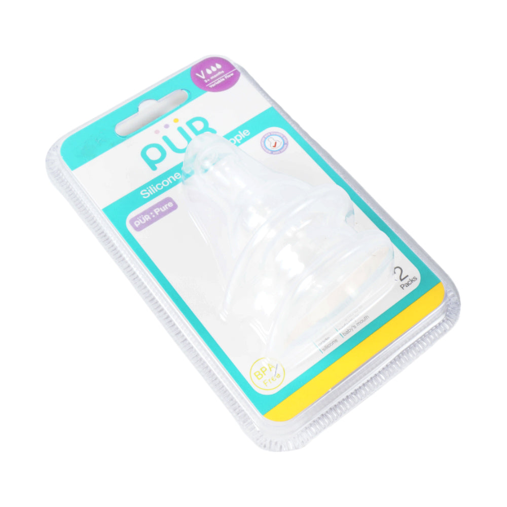 PUR SILICONE NIPPLE VARIABLE FLOW STANDARD NECK 3208 2 PC Default Title - MamasJan Grocery Nonfood