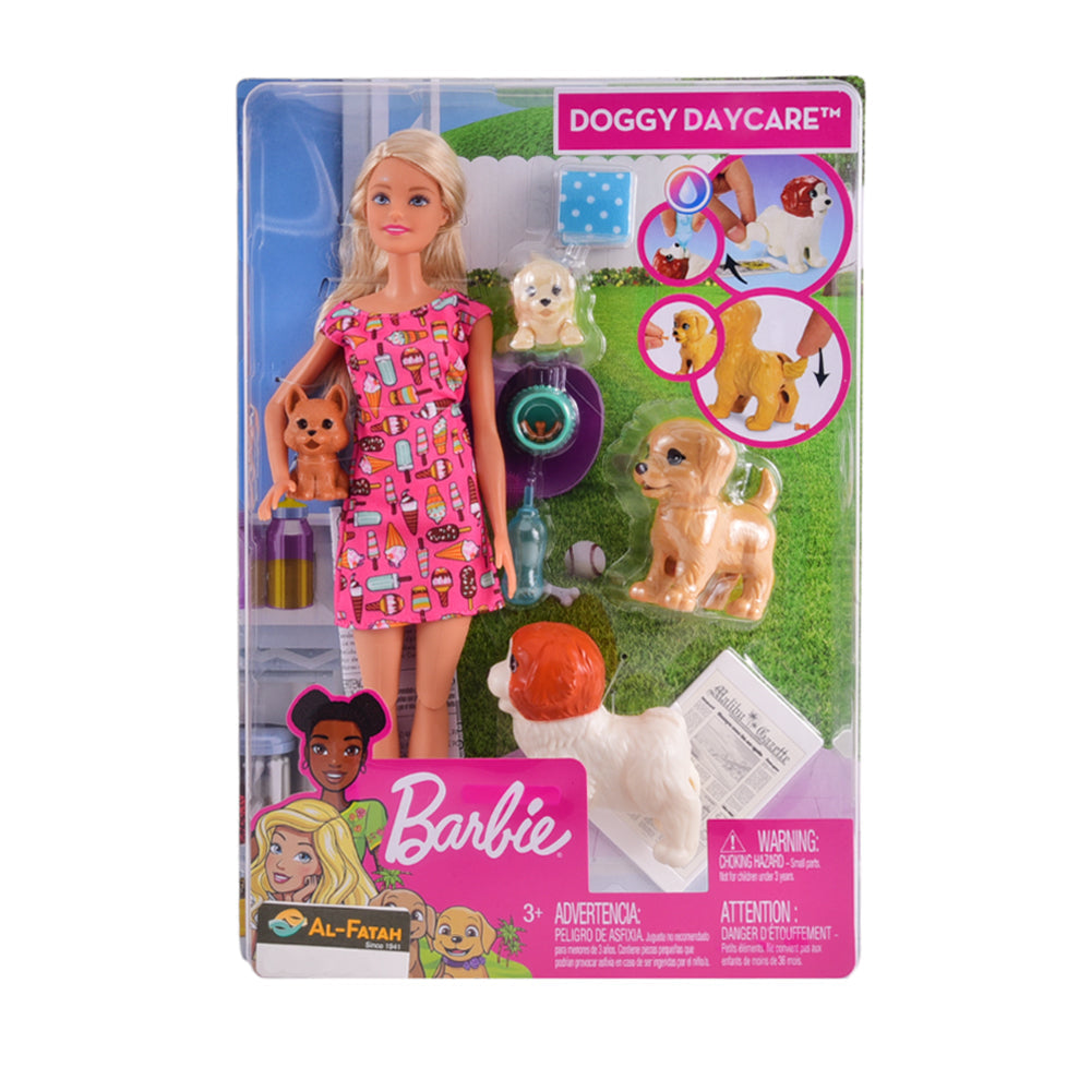 FXH08 BARBIE DOLL WITH DOGGY DAYCARE Default Title - MamasJan Toys