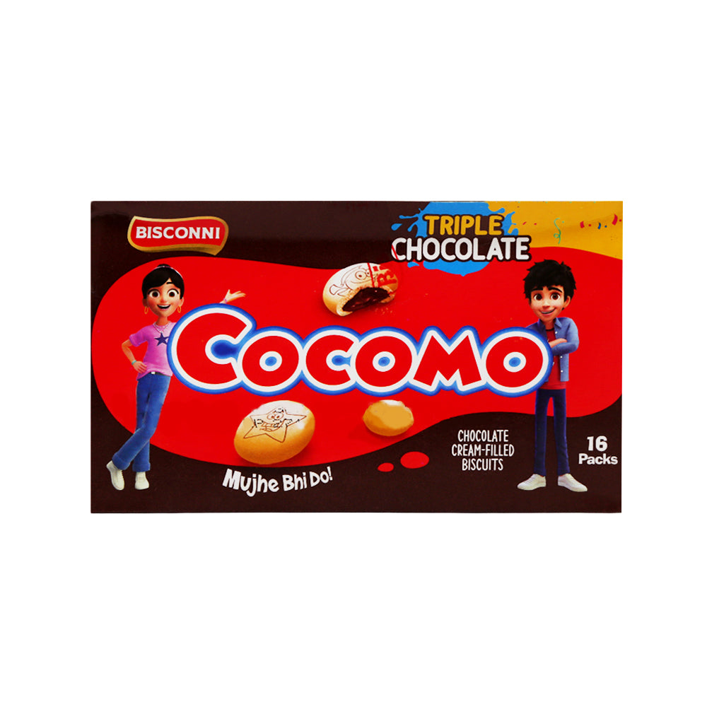 BISCONNI COCOMO TRIPLE CHOCOLATE BISCUIT 24.2 GM BOX 16 PCS Default Title - MamasJan GroceryFoods