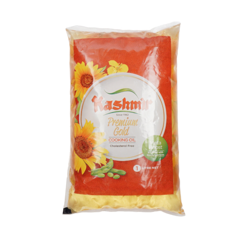 KASHMIR PREMIUM GOLD COOKING OIL POUCH 1 LTR Default Title - MamasJan Grocery