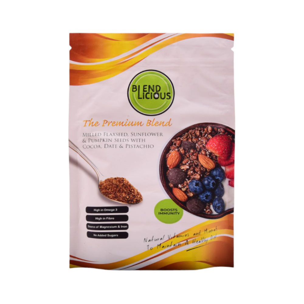 BLENDLICIOUS MILLED FLAXSEED COCOA DATE & PISTACHIO 250 GM Default Title - MamasJan GroceryFoods