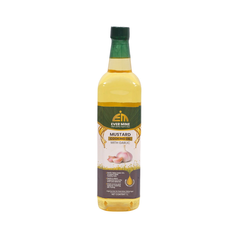 EVERMINE GARLIC MUSTARD COOKING OIL 1 LTR Default Title - MamasJan Grocery