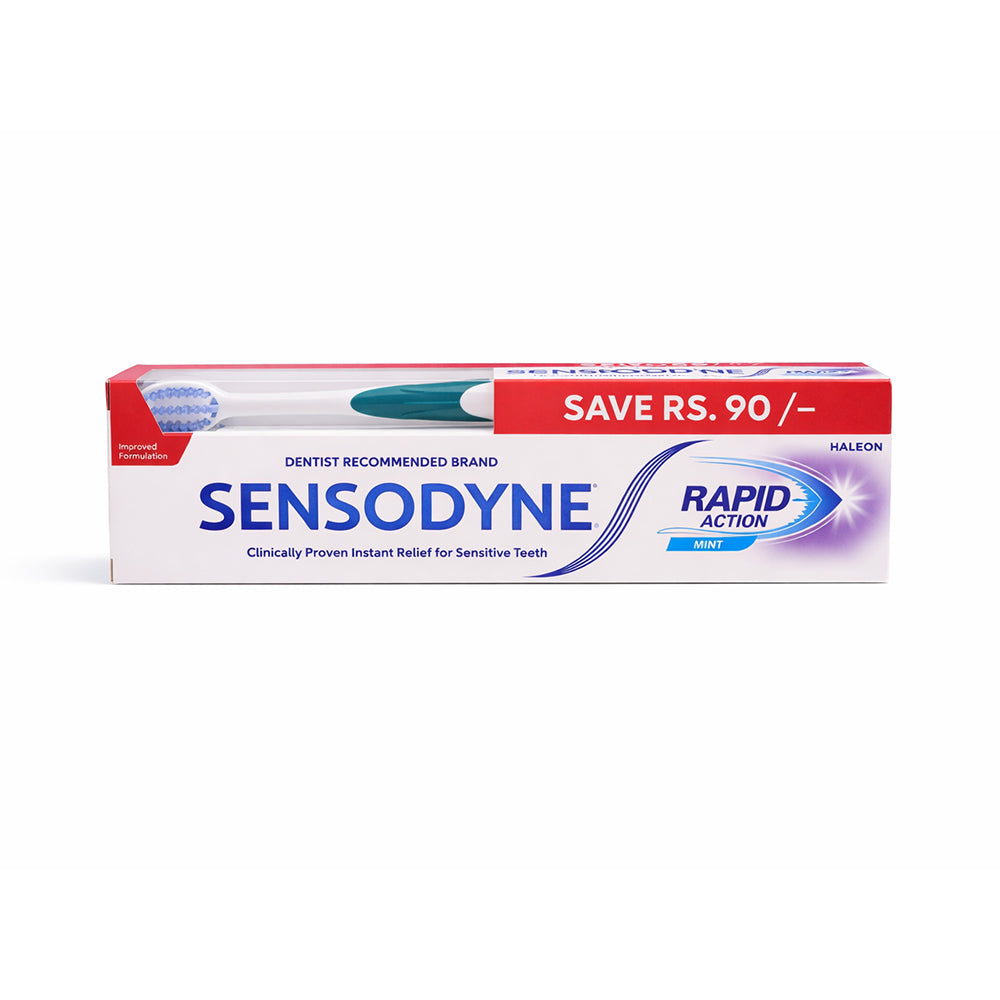 SENSODYNE RAPID ACTION MINT 100GM+ BRUSH PROMO PACK Default Title - MamasJan Grocery Non Foods