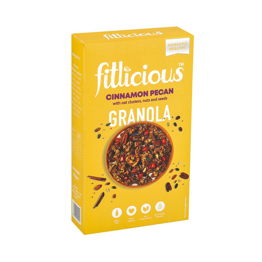 FITLICIOUS CINNAMON PECAN GRANOLA 90 GM Default Title - MamasJan Grocery Food