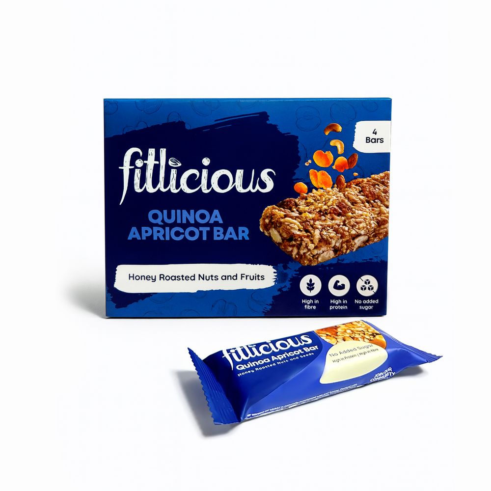 FITLICIOUS QUINOA APRICOT NUT BAR 4PCS PACK Default Title - MamasJan Grocery Food