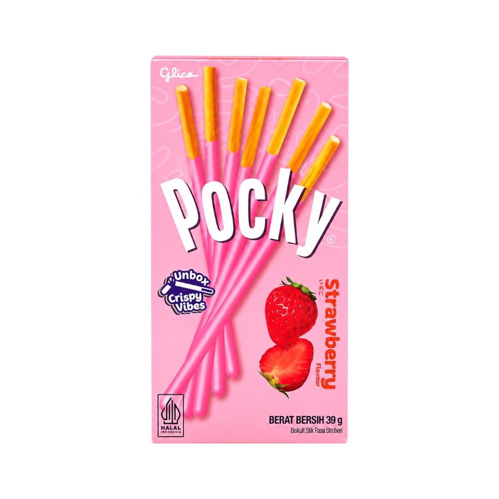 POCKY BISCUIT STRAWBERRY STICK 10S 45 GM Default Title - MamasJan GroceryFoods