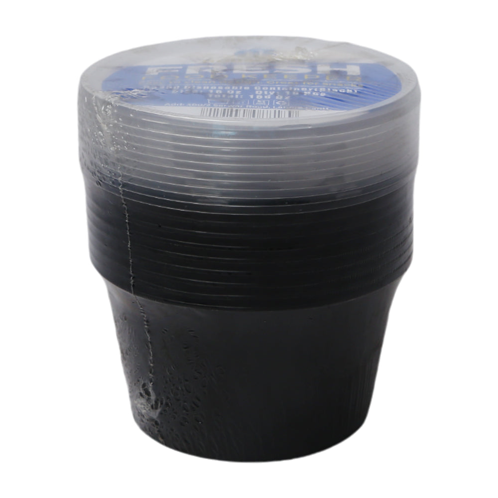 HOUSE & CO DISP ROUND CONTAINER BLACK 16OZ 10PCS Default Title - MamasJan Grocery Nonfood