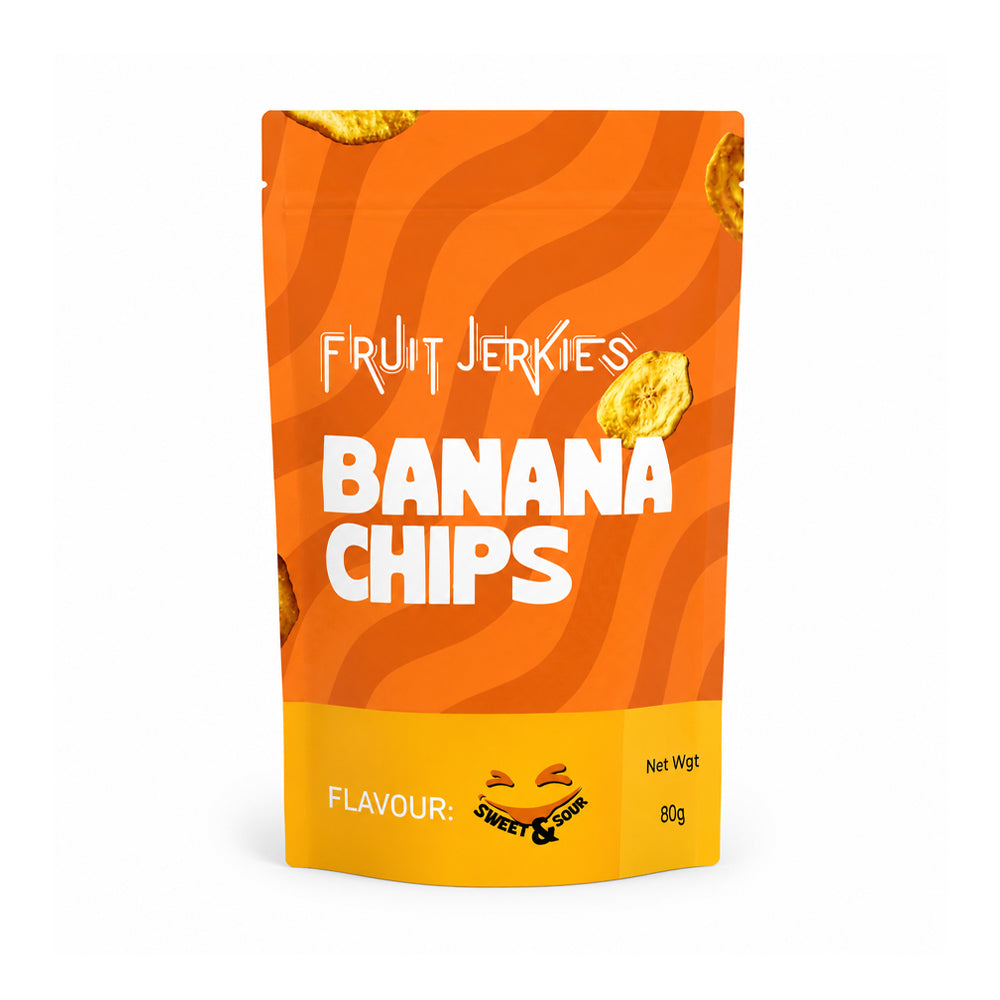 FRUIT JERKIES BANANA CHIPS SWEET & SOUR 80 GM Default Title - MamasJan GroceryFoods