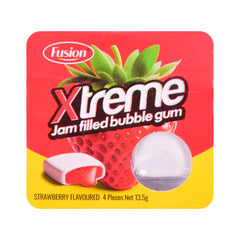 FUSION XTREME JAM FILLED BUBBLE GUM STRAWBERRY FLAVOUR 13.5G Default Title - MamasJan Grocery