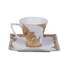 CUP & SAUCER SET ROYAL BISTRO 12PC SQUARE 12-FX-635N BASIC Default Title - MamasJan Crockery