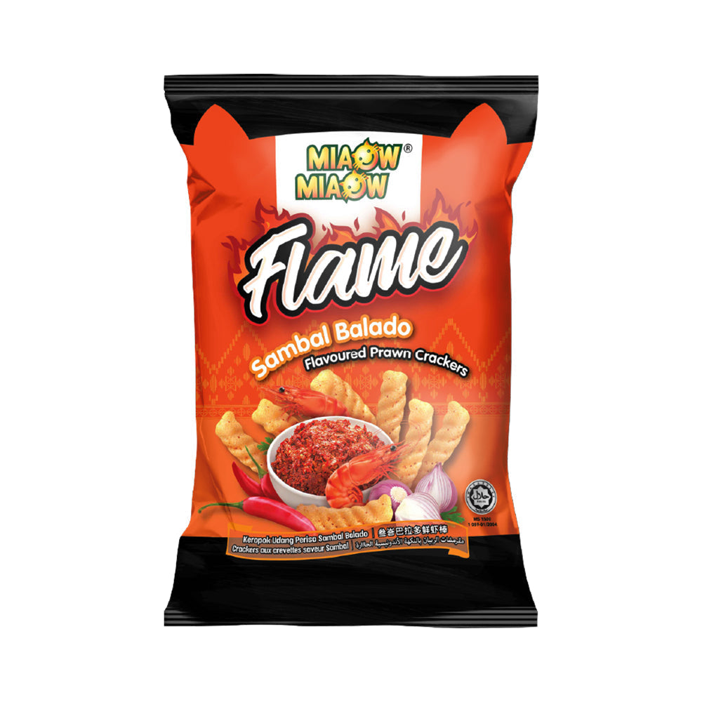 MIAOW MIAOW CHIPS FLAME SAMBAL BALADO PRAWN CRACKER 50 GM Default Title - MamasJan GroceryFoods
