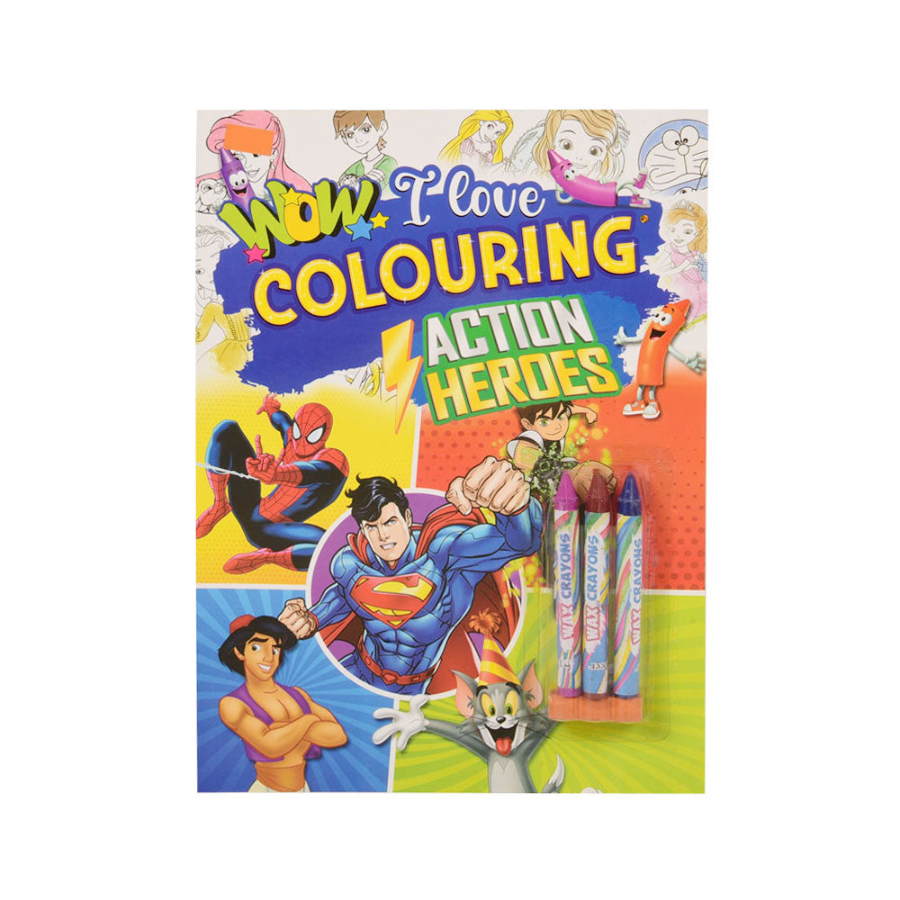488 WOW I LOVE COLORING ACTION HEROS COLORING BOOK A.M Default Title - MamasJan Toys