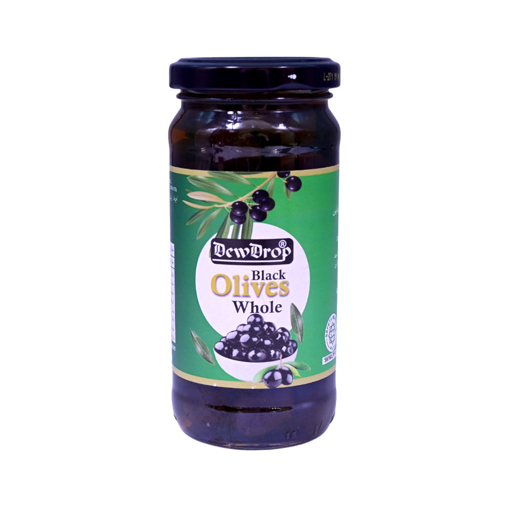 DEW DROP OLIVES BLACK WHOLE 220 GM Default Title - MamasJan GroceryFoods