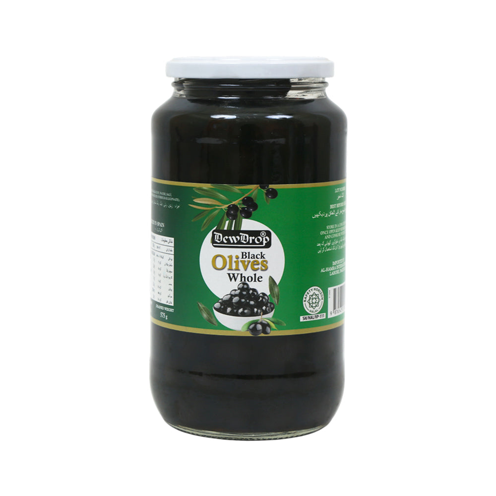 DEW DROP OLIVES BLACK WHOLE 925 GM Default Title - MamasJan Grocery Food
