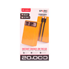 AUDIONIC POWERBANK SPARK PRO S-220 YELLOW 20000 MAH Default Title - MamasJan Gift counter