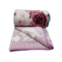 MORA BLANKET GOLD 220X240 White & Reddish Flower - MamasJan s