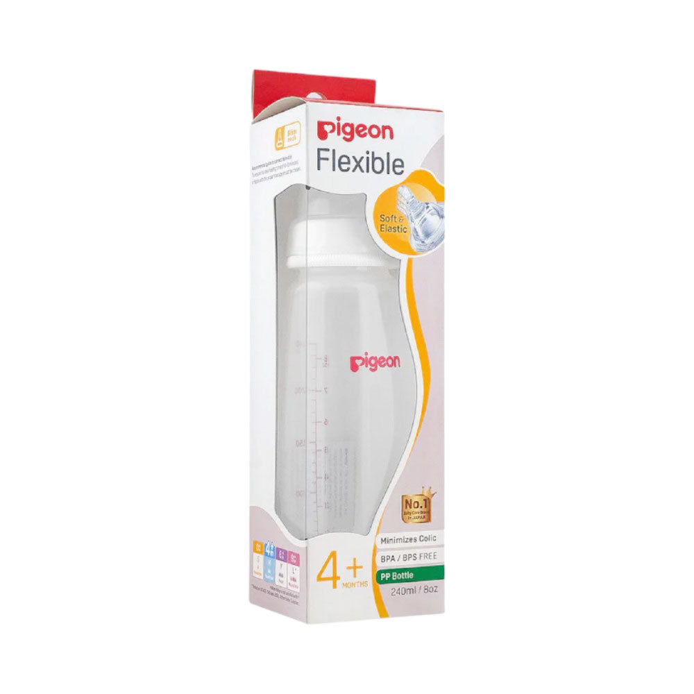 PIGEON BABY FEEDING BOTTLE FLEXIBLE 4M+240 ML 79216 Default Title - MamasJan Grocery Nonfood